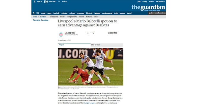 İngiliz basını Beşiktaş'a övgüler yağdırdı&nbsp;beşiktaş,İngiliz basını,liverpool,UEFA Avrupa Ligi