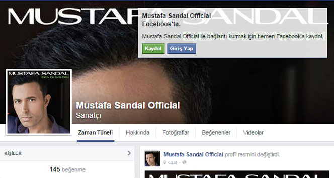 Mustafa Sandal’ın yeni Facebook sayfası açıldı 