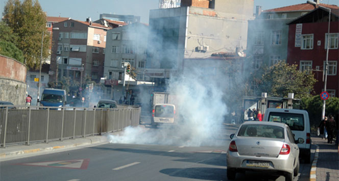 Okmeydanı’nda maskeli eylemcilere polis müdahalesi