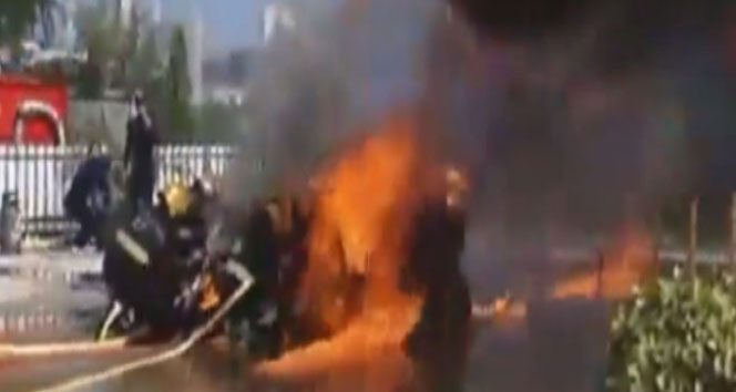 İtfaiyeciler böyle yandı!&nbsp;alev,itfaiye,yangın