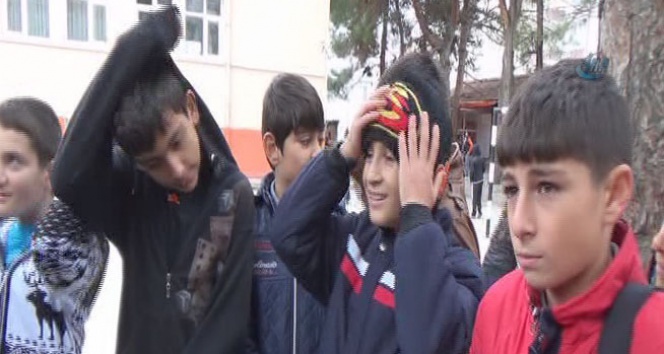 Kalorifer yanmayan okulda paltoyla eğitim amasya,paltoyla eğitim,TEOG