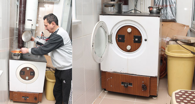 Evini çamaşır makinesi ile ısıtıyor çamaşır makinesi,ev,kalorifer kazanı,Ünye