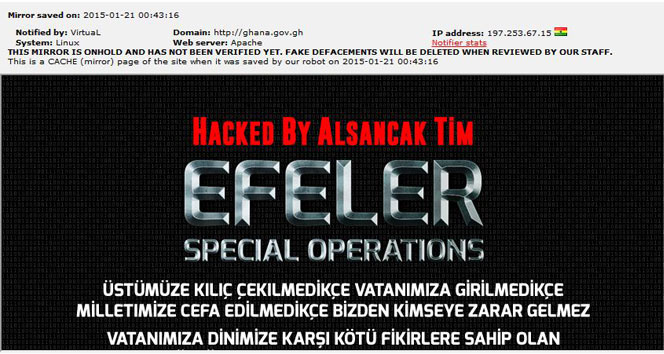 Türk hackerler, Gana’daki bakanlık sitelerini hackledi gana,hack