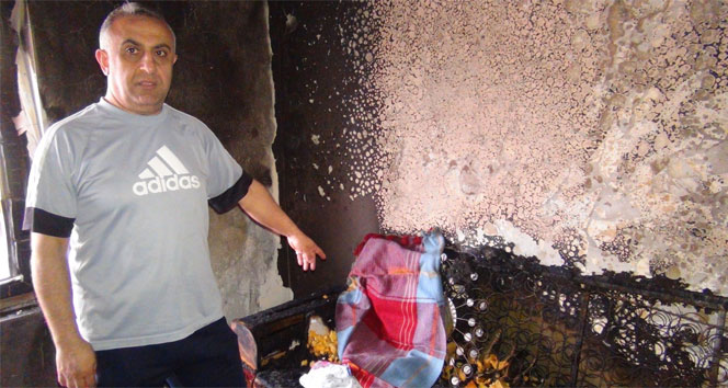 Televizyon patladı çıkan yangın evi kül etti&nbsp;Batman,seccade,tv patlaması,yangın