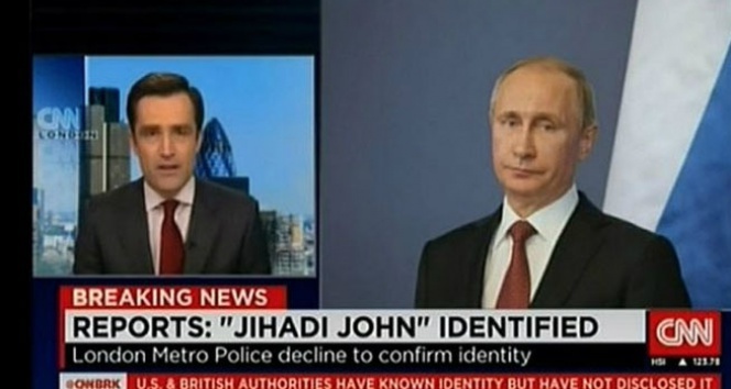 IŞİD militanı John yerine Putin’in fotoğrafını yayınlayan CNN’den özür CNN International televizyonu,IŞİD militanı,özür,putin