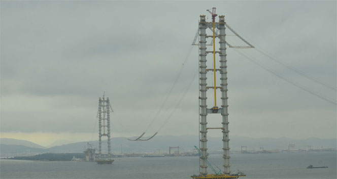 Körfez Geçiş Köprüsü'nün iki yakası birbirine bağlandı&nbsp;iki yaka,Kocaeli,Körfez Geçiş Köprüsü